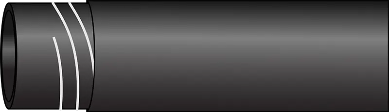 Single spiral suction hydraulic hose with a single steel wire helix