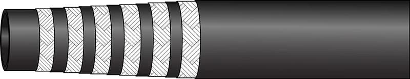 Six braid hydraulic hose construction